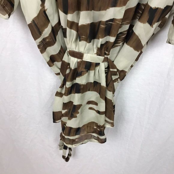 Unique Spectrum Women's Zebra Striped Button Front Blouse Tie Waist Size 1X - Picture 3 of 6